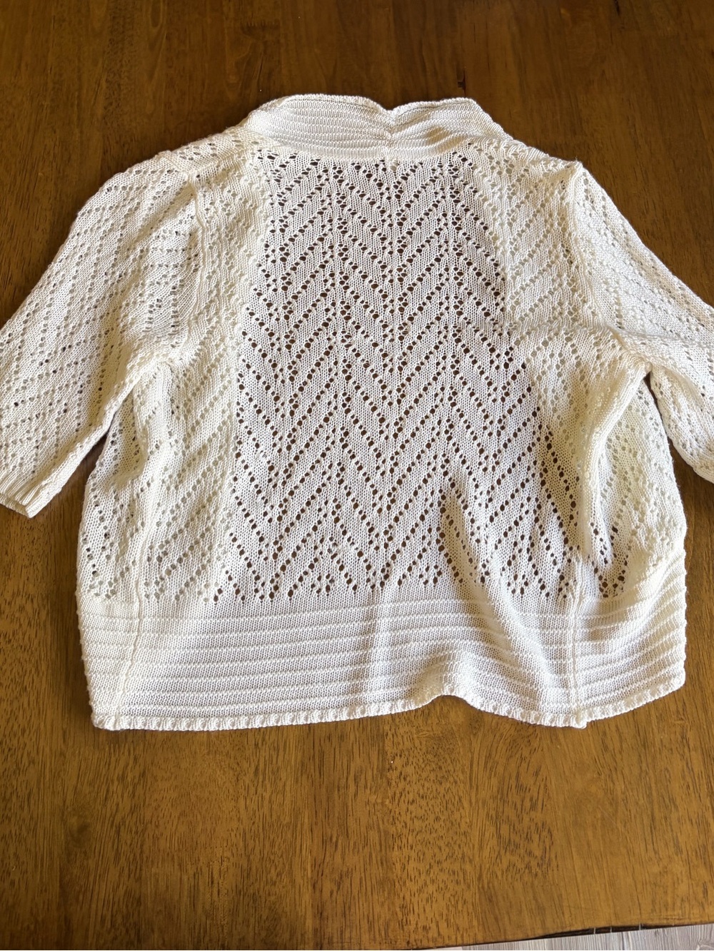 Cream/White Open-Knit Cardigan